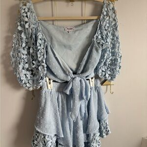 Light Blue Lace Romper